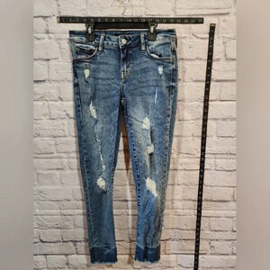 Arizona Jean Co Mid Rise Skinny distressed Jeans Size 3 (Juniors)
